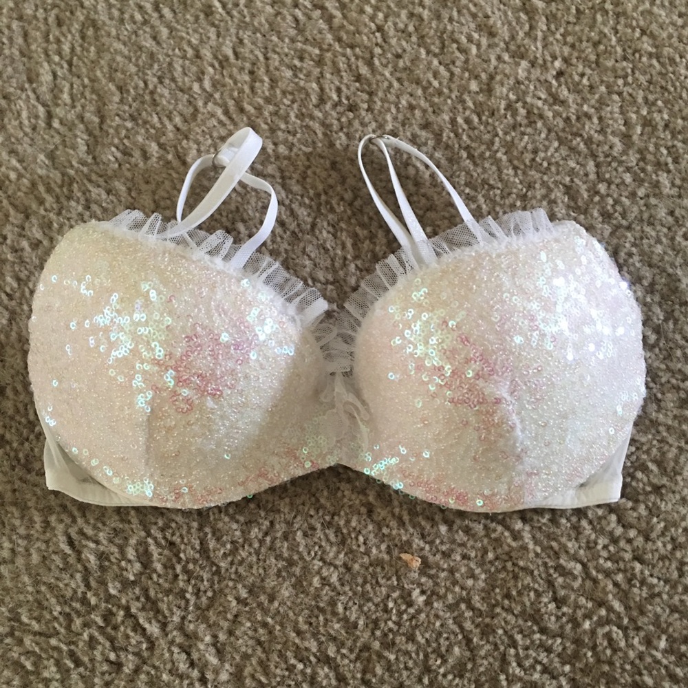 Victoria Secret white sequin bra size 32D